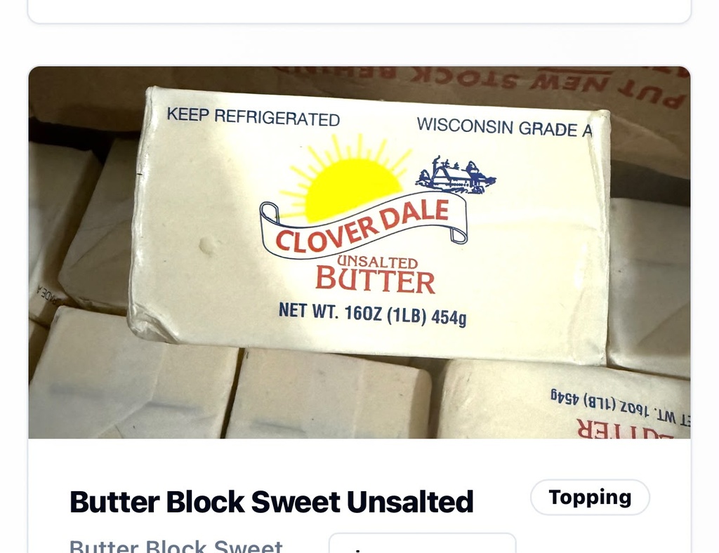 Butter Block Sweet Unsalted A TAB K