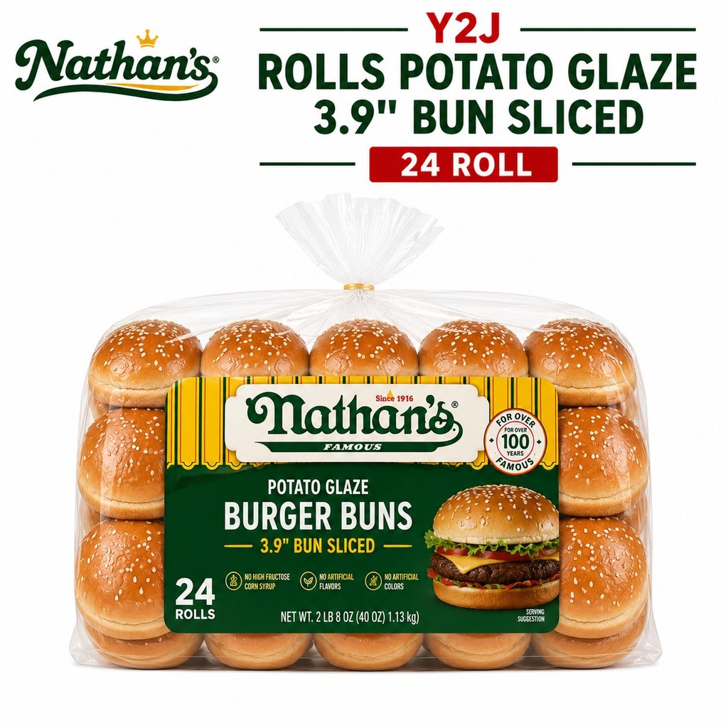 Rolls Potato Glaze 3.9" Bun Sliced 24 Roll